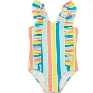 Wonder Nation Toddler Girl Stripe Swim One Piece Size 3T